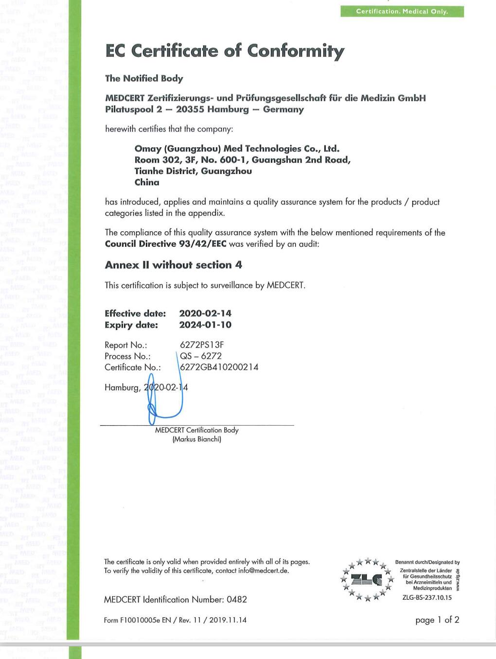 EECP ® certificado del CE